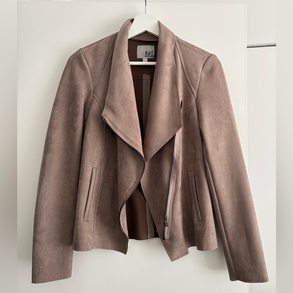 Faux Suede Moto Jacket
